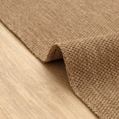 Productafbeelding van Jute vloerkleed, lichtbruin, 80 x 150 cm, machinewasbaar, geschikt voor de keuken
