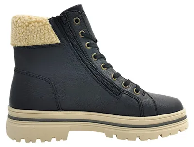 Imagen del producto de Remonte: Botas de cordones para mujer, color negro, para uso casual