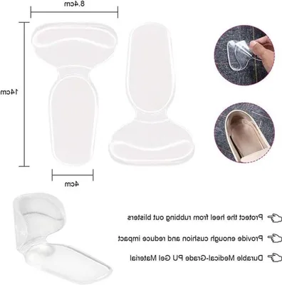 Anti-Rutsch Fersenpolster und Gel Schuhsohlen für große Schuhe - 4 Paar transparente Fußbetten für Damen