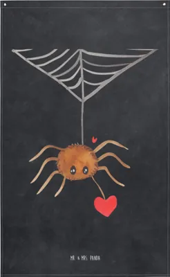 Produktbild von Mr. & Mrs. Panda Wandteppich Spinne Agathe Liebe - Kreidetafel - Geschenk, Wandbehang, Wandbild, Liebesbeweis, Verliebt, Boho, Liebesgeschenk, Gobelin, Hängedeko