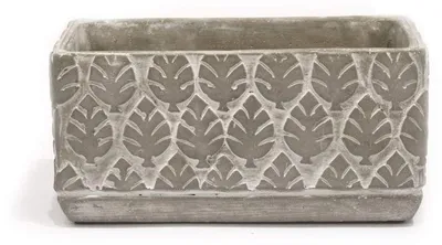 Productafbeelding van Bloempot - Betonlook Grijs - Rechthoekig 20x9,5 cm