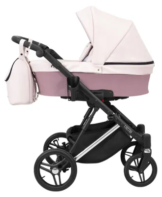 Produktbild von Kinderwagen Kunert Lazzio Premium mit Babywanne - Silberner Rahmen - Farbe: Rosa Eco