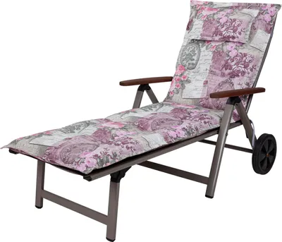 Produktbild von Auflage Rollliege Rom 0798 rosa-grau Blumen Landhaus 195x60x9 cm KETTtex