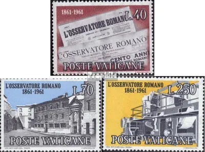 Produktbild von Briefmarken Vatikanstadt 1961 Mi 375-377 (kompl.Ausgabe) gestempelt Vatikanzeitung