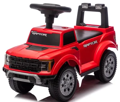 Image de Voiture à pousser avec poignée pour enfants à partir de 1 an, LED, coffre de rangement, Ford Raptor rouge, Sun Baby