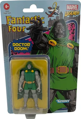 Zdjęcie produktu dla Marvel Legends Fantastic Four Doctor Doom - Kenner Retro-Collection, ruchoma figurka akcji, figurka kolekcjonerska 9 cm, Hasbro, F6694