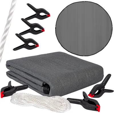 Produktbild von ONVAYA® Trampolin Sonnensegel in Anthrazit | Neues Modell | Reißfest und luftdurchlässig | Schutz vor UV- Strahlung und Witterung | Trampolin Abdeckung Ø 305 | Aus 100 % HDPE Kunststoff-Gewebe