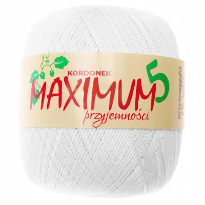 Obrázek produktu pro MAXIMUM5 Bavlněná příze 100g - Barva 001 Bílá - Vysoce kvalitní háčkovací a vyšívací nit - Měkká, odolná proti roztržení a ideální pro ruční práce a kutily