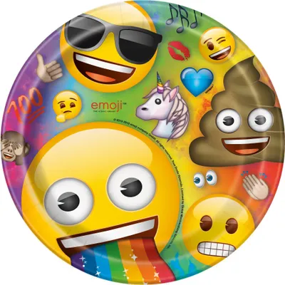 Image de Assiette en carton Emoji Rainbow Party Deco 8 pièces multicolores 22 cm - taille unique