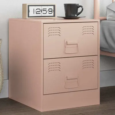 Obrázek produktu pro vidaXL Noční stolek růžový 34,5x39x44 cm ocelový