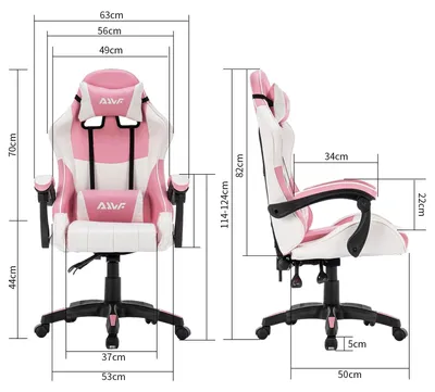 Produktbild von Gamestoel – Ergonomisches Design – Verstellbare Rückenlehne und Sitzfläche – Memory-Schaum – Rosa