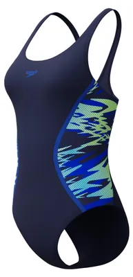 Produktbild von Speedo Badeanzug Hyperboom Damen schnelltrocknend und chlorbeständig, Farbe:Blau, Größe:38