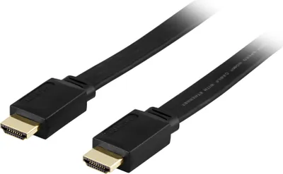 Produktbild von Deltaco HDMI-1050F, 5 m, HDMI Typ A (Standard), HDMI Typ A (Standard), 3840 x 2160 Pixel, 3D, Schwarz