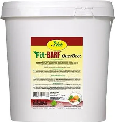 Immagine prodotto di cdVet Fit-BARF QuerBeet 2,5 kg, Hund, Puder, Allgemeiner Gesundheitszustand, Universale, 2,5 kg, Erba, erbe, legumi, sansa di mela, sansa di carota 10%, amaranto 5%, broccoli 5%, semi di lino...