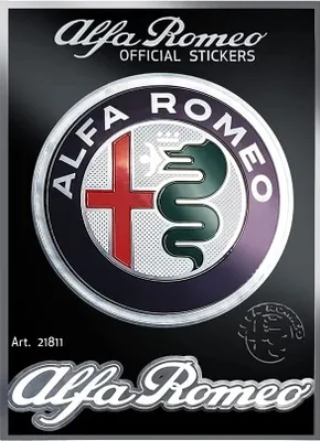 Produktbild von Alfa Romeo Chromaufkleber Offizielle 1 Logo und 1 Aufschrift, Tischmaße 94 x 131 mm