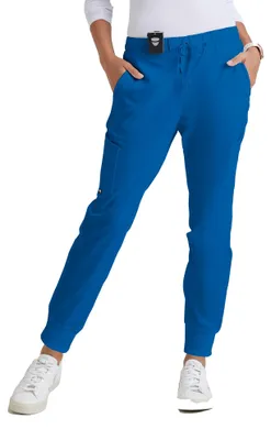Productafbeelding van BARCO Grey's Anatomy GRP534 Damen Kira, joggingsbroek met 5 zakken, logo-detail, scrubbroek - Blauw