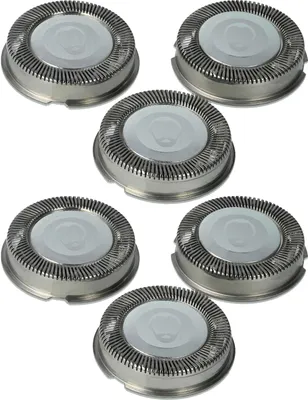 Produktbild von vhbw 6x Ersatz-Scherköpfe kompatibel mit Philips HS830, HS950, HS860, HS875, HS840, HS850, HS900, HS945, HS895, HS896, HS925 Elektrorasierer, Silber