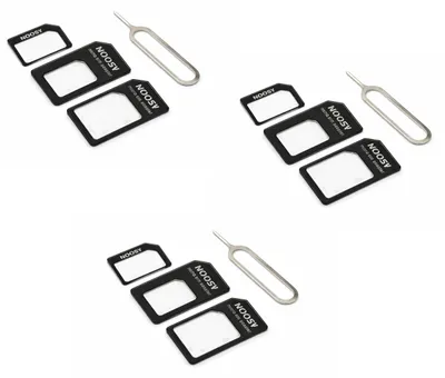 Immagine prodotto di PARENCE. Set di 3 adattatori per schede SIM – 4 pezzi per set – Nano SIM, Micro SIM