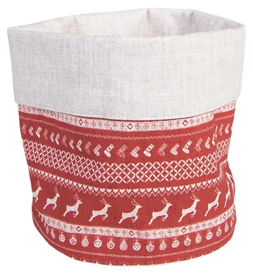 Immagine prodotto di Clayre & Eef Cestino per il pane Ø 15x16 cm Rosso Cotone Cervo