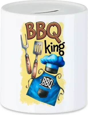 Produktbild von BBQ King Grillmeister Schürze und Besteck lustiger Grill Humor Spardose