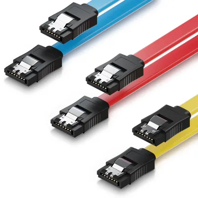 Produktbild von deleyCON SATA III Kabel Set 50cm S-ATA 3 6 GBit/s, 3 Stück - Gelb Rot Blau