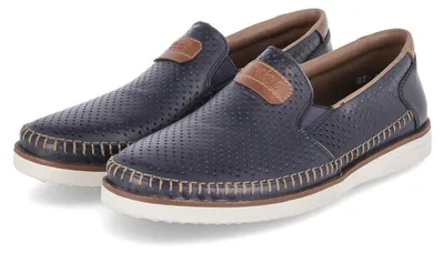 Produktbild von Rieker Herren Slipper Dunkelblau Glattleder Größe:43