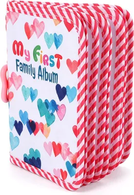 Imagen del producto de Álbum de fotos para bebés, hecho de tela suave, con capacidad para 18 fotos, de 10 x 15 cm, con cierre de gancho, ideal como libro de recuerdos para la familia