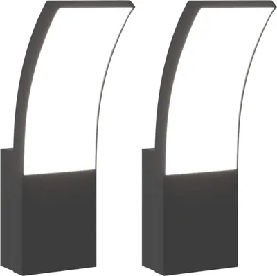Produktbild von vidaXL LED-Außenwandleuchten 2 Stk. Schwarz Aluminiumdruckguss