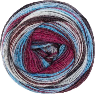 Produktbild von Lana Grossa - Gomitolo Arte 1016 graublau jeans weinrot graurot aubergine