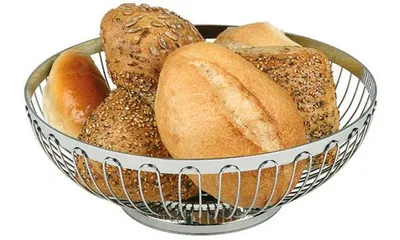 Productafbeelding van Brood- en fruitmand, rond, diameter 20 cm, gemaakt van roestvrij staal (18/8)