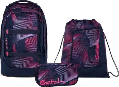 Produktbild von Satch, Schulrucksack-Set PACK Seismic Pink 3-teilig, ab 5. Klasse