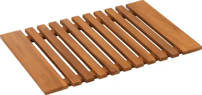 Produktbild von Teak-Fußmatte HWC-N10, Duschmatte Badematte, hochwertiges B-Grade-Teak (Kernholz, 20-30 Jahre), 4x60x40cm