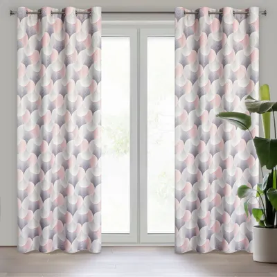Produktbild von Eurofirany 391728, Durchscheinend, Grau, Muster, Polyester, Öse, 210 g/m²