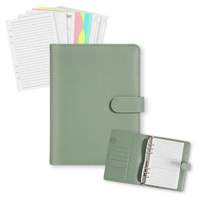 Produktbild von A5 Nachfüllbares Notizbuch aus Kunstleder mit Organizer-Set