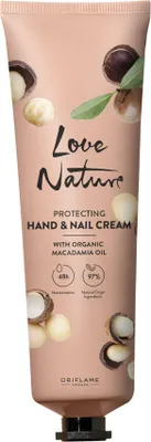 Image de Oriflame Love Nature Crème protectrice pour les mains et les ongles à l'huile de macadamia bio 150 ml
