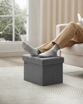 Produktbild von SONGMICS 41 cm Sitzbank mit Stauraum, klappbare Sitztruhe, Aufbewahrungsbox, Fußbank, dunkelgrau LSF102G01