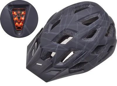Produktbild von Fahrradhelm Radhelm Gr. L mit Beleuchtung verstellbar, Mattschwarz-Silber