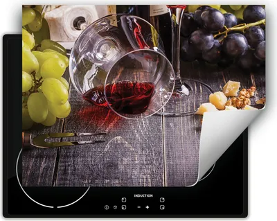 Produktbild von DarHaus Herdabdeckplatte 70x52 cm Anti Rutsch Matte Aufrollbar, Wein - Holz