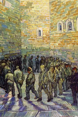 Obrázok produktu pre Vincent Van Gogh Art Print Picture - The Round of Prisoners, 1890 (120 x 80 cm)