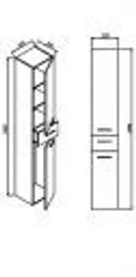 Produktbild von Hochschrank 188 cm creme seidenglanz