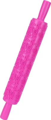 Image de Rouleau à pâtisserie en plastique gaufré pour biscuits, gâteaux et décorations de pâtisserie Rose