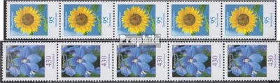 Produktbild von Briefmarken BRD (BR.Deutschland) 2005 Mi 2434R-2435R Fünferstreifen (kompl.Ausg.) postfrisch Blumen