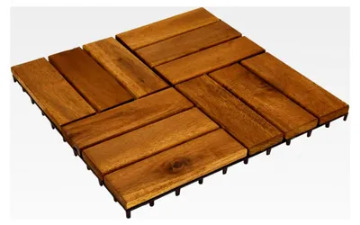 Produktbild von 9 Fliesen aus Akazienholz 30 x 30 x 0,1 cm in Teak-Optik