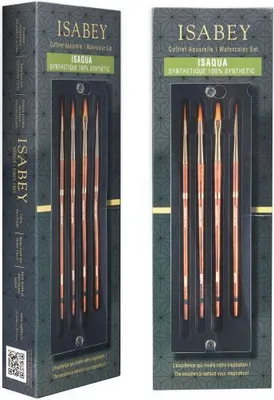 Produktbild von ISABEY - ISAQUA 4 Synthetikpinsel im Holzkoffer