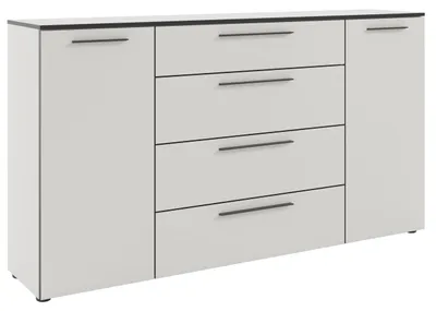 Produktbild von Sideboard SOUL mit 4 Schubladen, 180 cm breit, 99,8 cm hoch, Pastellweiß/Schwarz