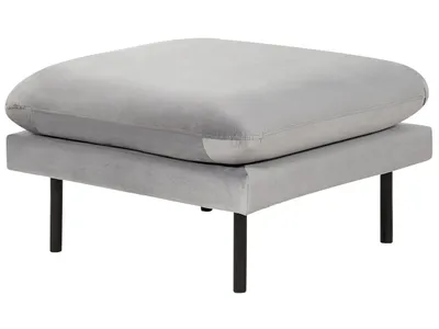 Zdjęcie produktu dla BELIANI Otomana szara welurowa podnóżek na metalowych nóżkach w stylu glamour
