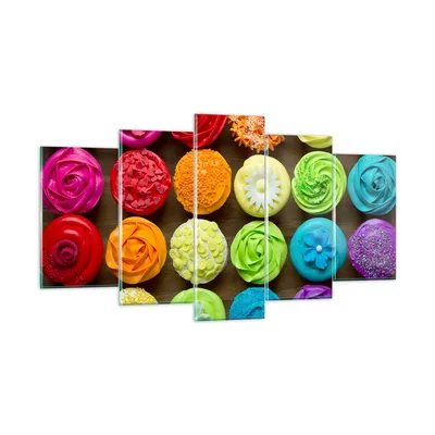 Produktbild von Bilder auf glas - Bunt kekse dekoration nachtisch - 160x85cm - Glasbilder - Wandbilder - Kunstdruck - zum Aufhängen bereit - Wanddekoration aus Glas - Glas Bilder - Wandbild auf Glas - GEA160x85-2692