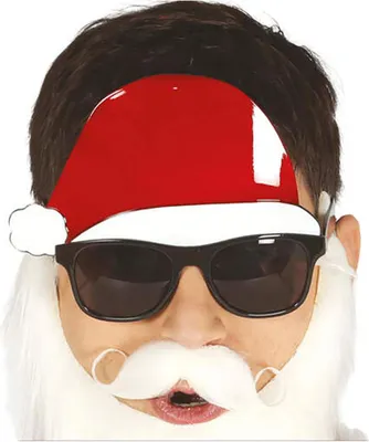 Produktbild von Brille mit Weihnachtsmannmütze