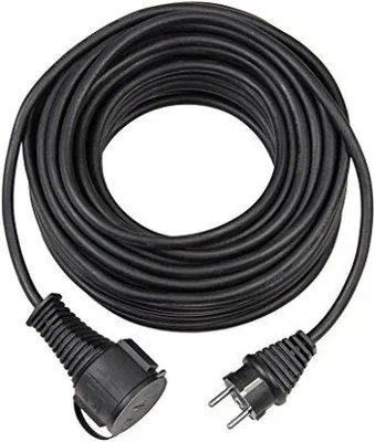 Zdjęcie produktu dla Brennenstuhl 1169890, 15 m, Zewnętrzna, IP44, Czarny, 1 x gniazdo sieciowe, 200 mm