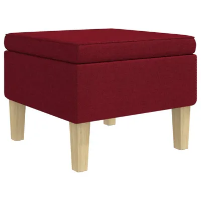 Produktbild von Hocker mit Holzbeinen Weinrot Stoff